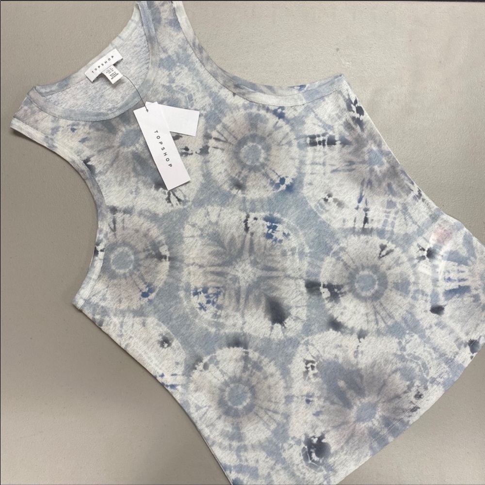 Topshop Tank Top Tie Dye Print Sheer Light Weight